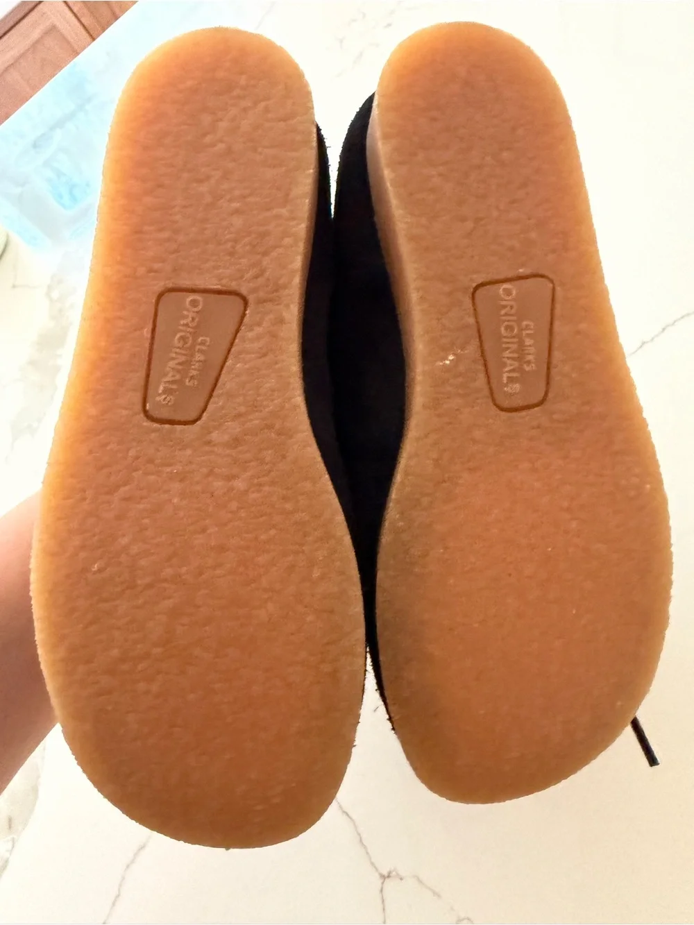 Kids Clark Wallabee Navy Suede Moccasin Ankle Boots
